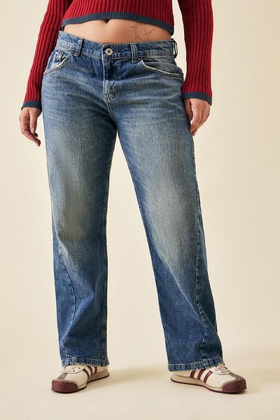 september island Adhara Vintage Blue Twisted Straight Leg Jeans