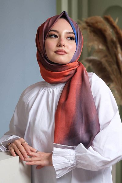 AFVENTE Orange Cotton Shawl - Art Patterned