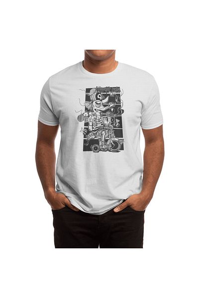 Fizello Tricou alb unisex Alligator Rules Mono
