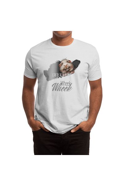 Fizello Μπλουζάκι για άνδρες και γυναίκες - Guinea Pig Surprise Wheek Wheek, Unisex Λευκό T-shirt