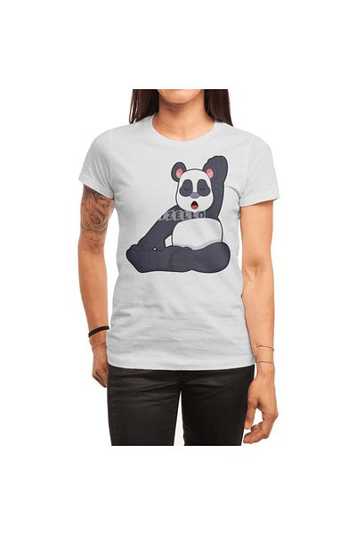 Fizello Panda Pattern Yoga Stretching T-shirt για άνδρες και γυναίκες - Unisex λευκό μπλουζάκι