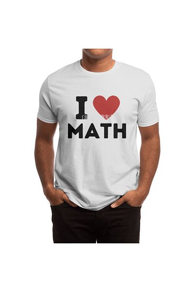 Fizello Tricou alb cu model I Love Math Simple Heart pentru bărbați și femei