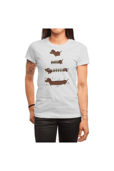 Fizello Μπλουζάκι Perfect με μοτίβο Dachshund - Ανδρικό, Γυναικείο, Unisex Λευκό