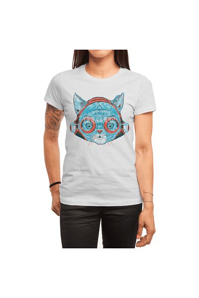Fizello Tricou alb pentru bărbați și femei - Tricou unisex Meowz Kanata