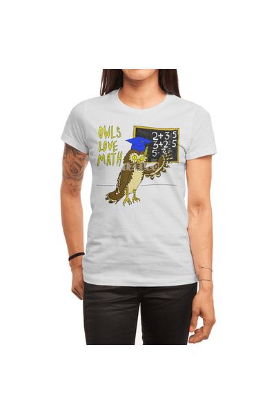 Fizello Owls Love Math - Tricou alb unisex