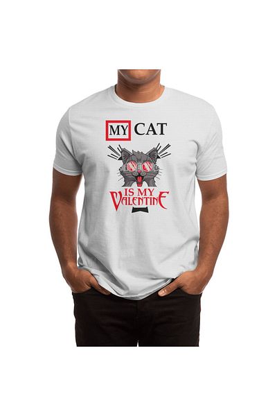 Fizello Tricou pentru bărbați și femei - Tricou alb unisex My Cat Is My Valentine