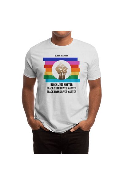 Fizello Rainbow Black Lives Matter Circle Light T-shirt για άνδρες και γυναίκες - Λευκό μπλουζάκι Unisex
