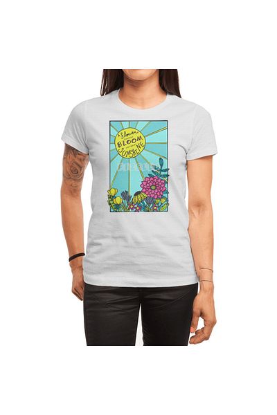 Fizello Λευκό μπλουζάκι Unisex για άνδρες και γυναίκες - A Flower Cannot Bloom Without Sunshine