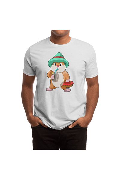 Fizello Λευκό μπλουζάκι Unisex Hamster Eats and Amator