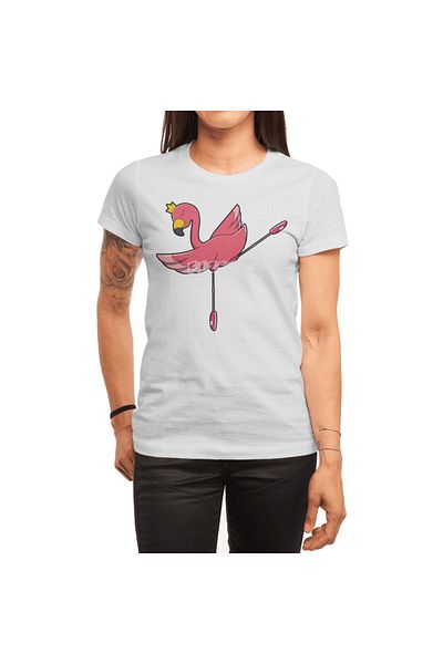 Fizello Λευκό μπλουζάκι Flamingo Ballerina Crown Unisex