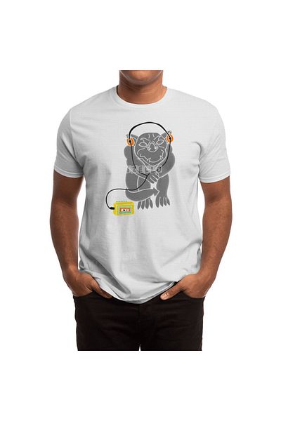 Fizello Tricou alb unisex pentru bărbați și femei - Old School Tunes