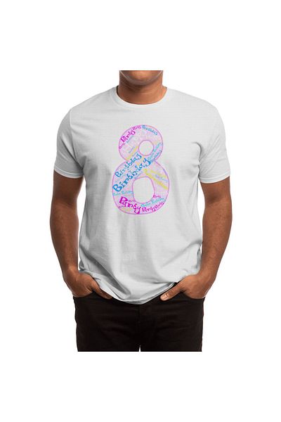 Fizello Tricou alb pentru bărbați și femei - Tricou unisex Creative Number 8