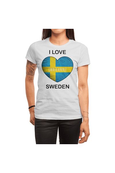 Fizello Tricou alb „I Love Sweden” pentru bărbați și femei