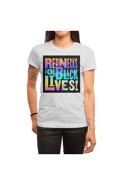 Fizello Rednecks For Black Lives - Λευκό μπλουζάκι Unisex Rainbow