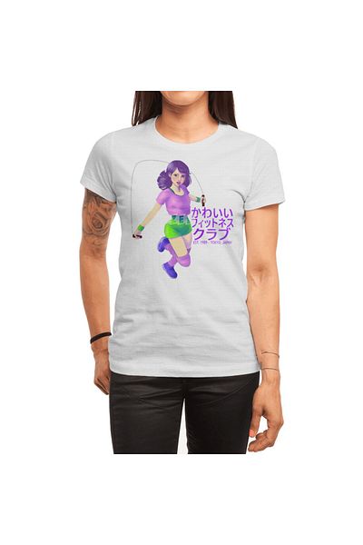 Fizello Tricou alb unisex Kawaii Fitness Club