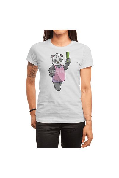 Fizello Μπλουζάκι με μοτίβο Panda Hairdreszer - Ανδρικό και γυναικείο λευκό μπλουζάκι Unisex