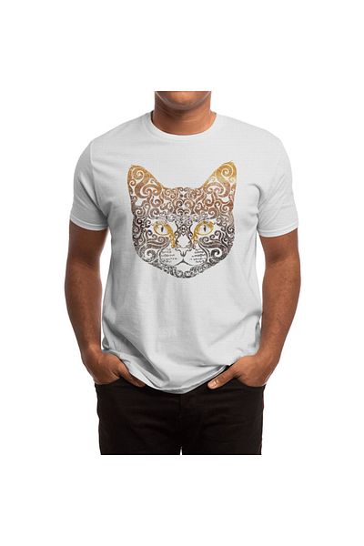 Fizello Ανδρικό και γυναικείο μπλουζάκι White Swirly Cat