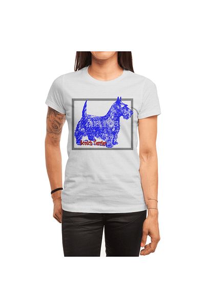 Fizello Tricou Scotch Terrier Grahpic Art pentru bărbați și femei - alb unisex