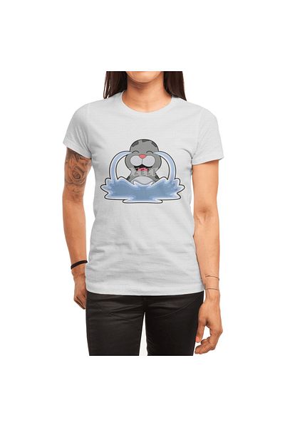 Fizello Ανδρικό και γυναικείο λευκό μπλουζάκι - Seal In Water Unisex T-shirt