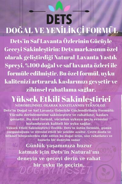 Dets Doğal Lavanta Uyku Ve Yastık Spreyi Rahatlatıcı Uyku Spreyi Lavender Sleep And Pıllow Spray
