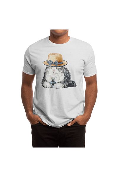 Fizello Tricou unisex Lovely Cat White pentru bărbați și femei