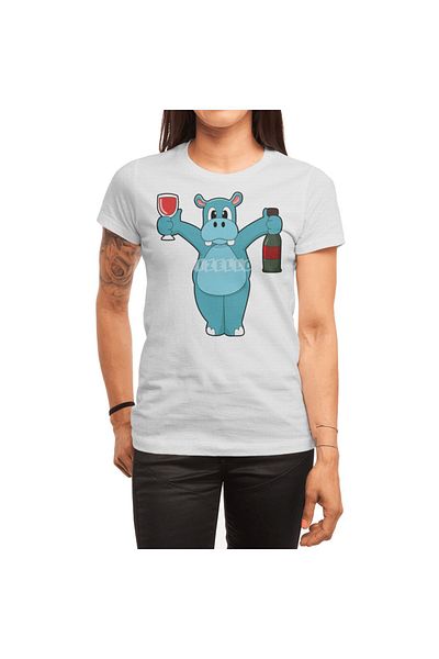 Fizello Hippo - Ανδρικό και γυναικείο λευκό μπλουζάκι, Unisex, Σχέδιο Sky Vinyle