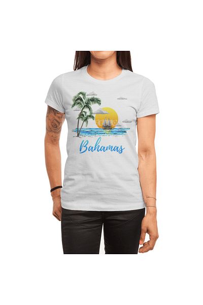Fizello Tricou alb pentru bărbați și femei Bahamas How To Slat