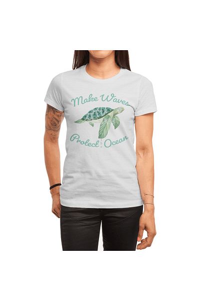 Fizello Make Waves Ocean Protect Λευκό μπλουζάκι Unisex για άνδρες και γυναίκες