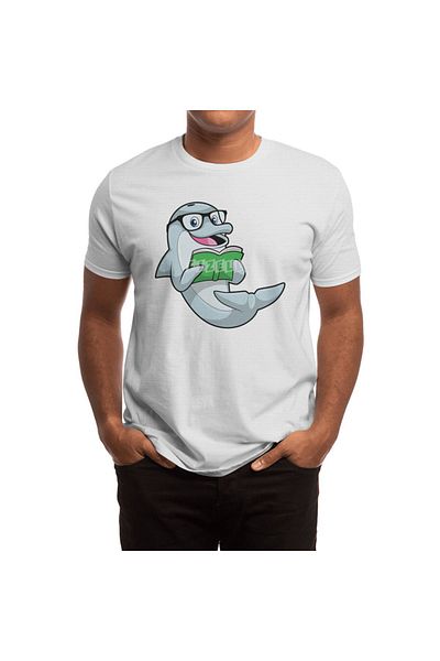 Fizello Tricou sport Nerd Dolphin - Design de ochelari și carte