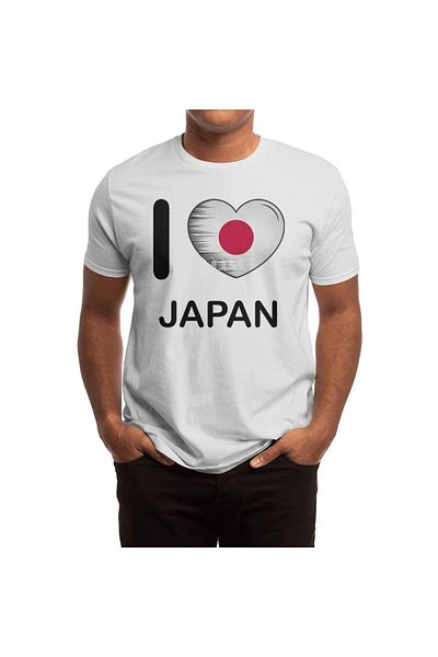 Fizello Λευκό μπλουζάκι για άνδρες και γυναίκες - I Love Japan, My Home, My Country Unisex T-shirt