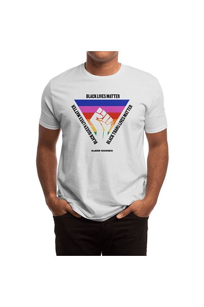 Fizello Rainbow Black Lives Matter Triangle Light T-shirt για άνδρες και γυναίκες - Unisex λευκό μπλουζάκι