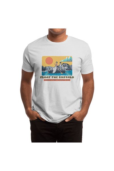 Fizello Λευκό μπλουζάκι Unisex για άνδρες και γυναίκες - Float The Buffalo