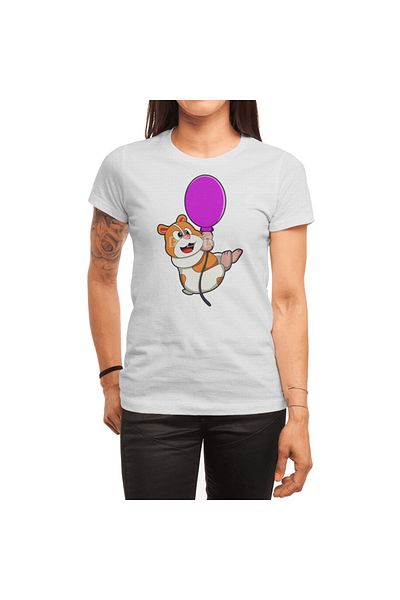 Fizello Μπλουζάκι Hamster Balloon Ανδρικό και Γυναικείο - Unisex Λευκό T-shirt