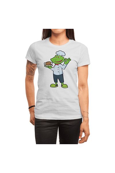 Fizello Μπλουζάκι για άνδρες και γυναίκες - Frog As Cook με μοτίβο, σερβιρίσματος και πλισέ παπούτσια Türkoğlu