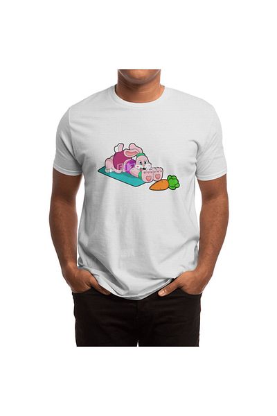 Fizello Tricou alb pentru bărbați și femei - Iepure cu morcov Design covoraș de yoga