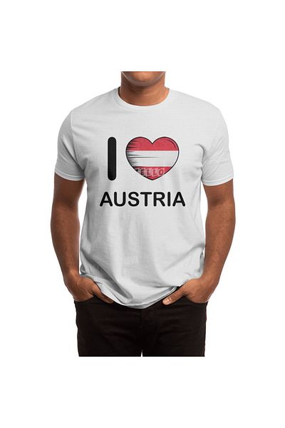Fizello Λευκό μπλουζάκι για άνδρες και γυναίκες - I Love Austria, My Homeland, My Country Unisex T-shirt