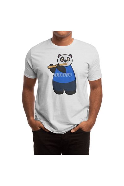 Fizello Μπλουζάκι Panda Hayanin Flute Playing για άνδρες και γυναίκες - Λευκό μπλουζάκι Unisex