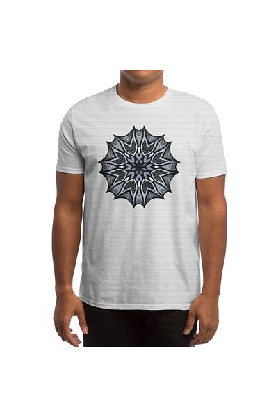 Fizello Mandala Pattern Abstract Flor με Sharp Petals - Unisex Λευκό Γυναικείο T-Shirt