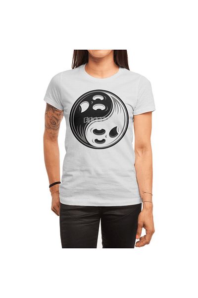Fizello Ghost Yin Yang Ασπρόμαυρο T-Shirt για άνδρες και γυναίκες - Unisex Λευκό T-shirt