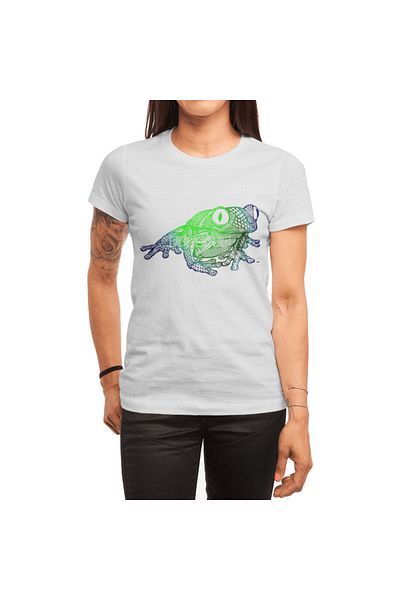 Fizello Ανδρικό και γυναικείο T-shirt Zentangle Tree Frog με μοτίβο - Unisex Λευκό