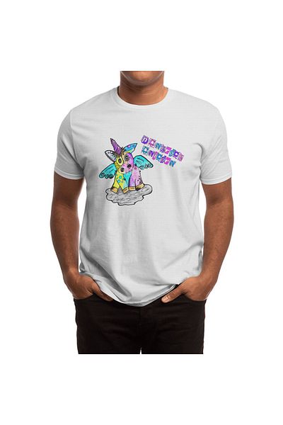 Fizello Punk Rock Metal Concert Festival Unicorn Patterned Men's and Women's T-Shirt - Unisex White T-Shirt