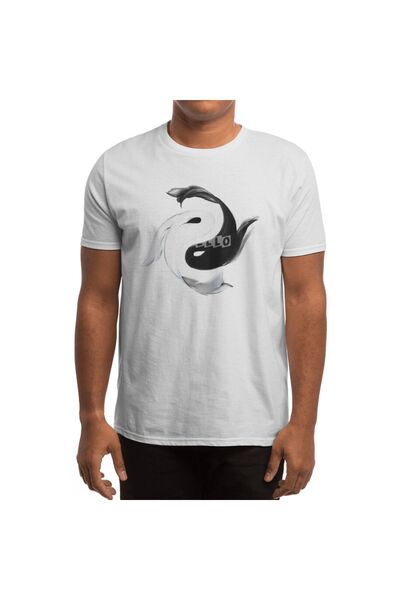 Fizello Унісекс біла футболка з малюнком рибки коі - для чоловіків та жінок