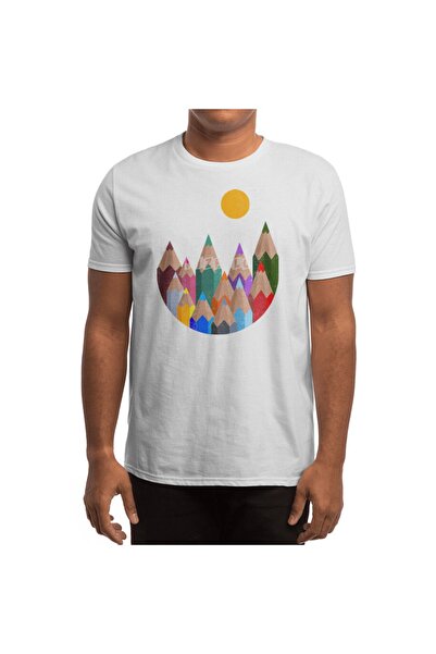 Fizello 12 Color Mountains - Ανδρικό και Γυναικείο Λευκό T-Shirt