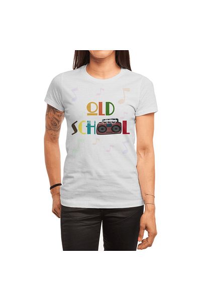 Fizello Λευκό μπλουζάκι Old School Boombox με σχέδιο Unisex