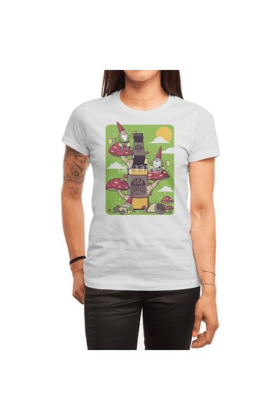 Fizello Λευκό μπλουζάκι Unisex Gnome Beer