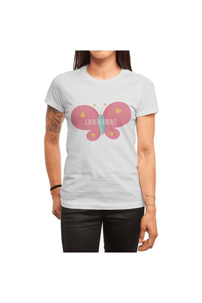 Fizello Ανδρικό και γυναικείο Unisex Λευκό T-Shirt - Lovely Butterfly Pattern