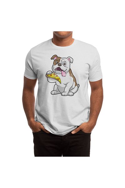 Fizello Tricou Bulldog Pizza pentru bărbați și femei - unisex alb