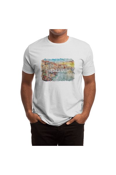 Fizello Λευκό μπλουζάκι Unisex Ακουαρέλα Venice