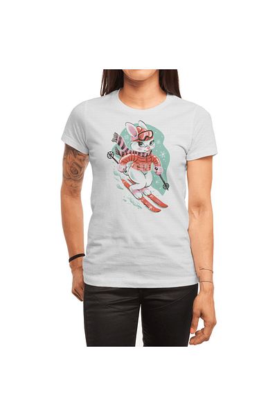 Fizello Ανδρικό και γυναικείο μπλουζάκι Unisex White Ski Bunny