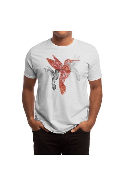 Fizello Λευκό μπλουζάκι με μοτίβο Hummingbird για άνδρες και γυναίκες